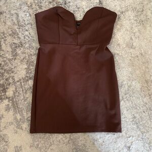 Brown Strapless Dress